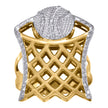 10kt Two-Tone Gold Mens Basketball Sports Ring
