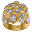 10kt Two-tone Gold Mens Nugget Fashion Ring