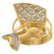 10kt Two-Tone Gold Mens Nefertiti Egyptian Ring