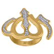 10kt Two-Tone Gold Mens Symbol Allah Religious Ring