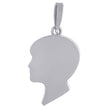 925 Sterling Silver Mens Fashion Boy Head Disc Engraveable Charm Pendant