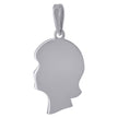 925 Sterling Silver Womens Fashion Girl Head Disc Engraveable Charm Pendant