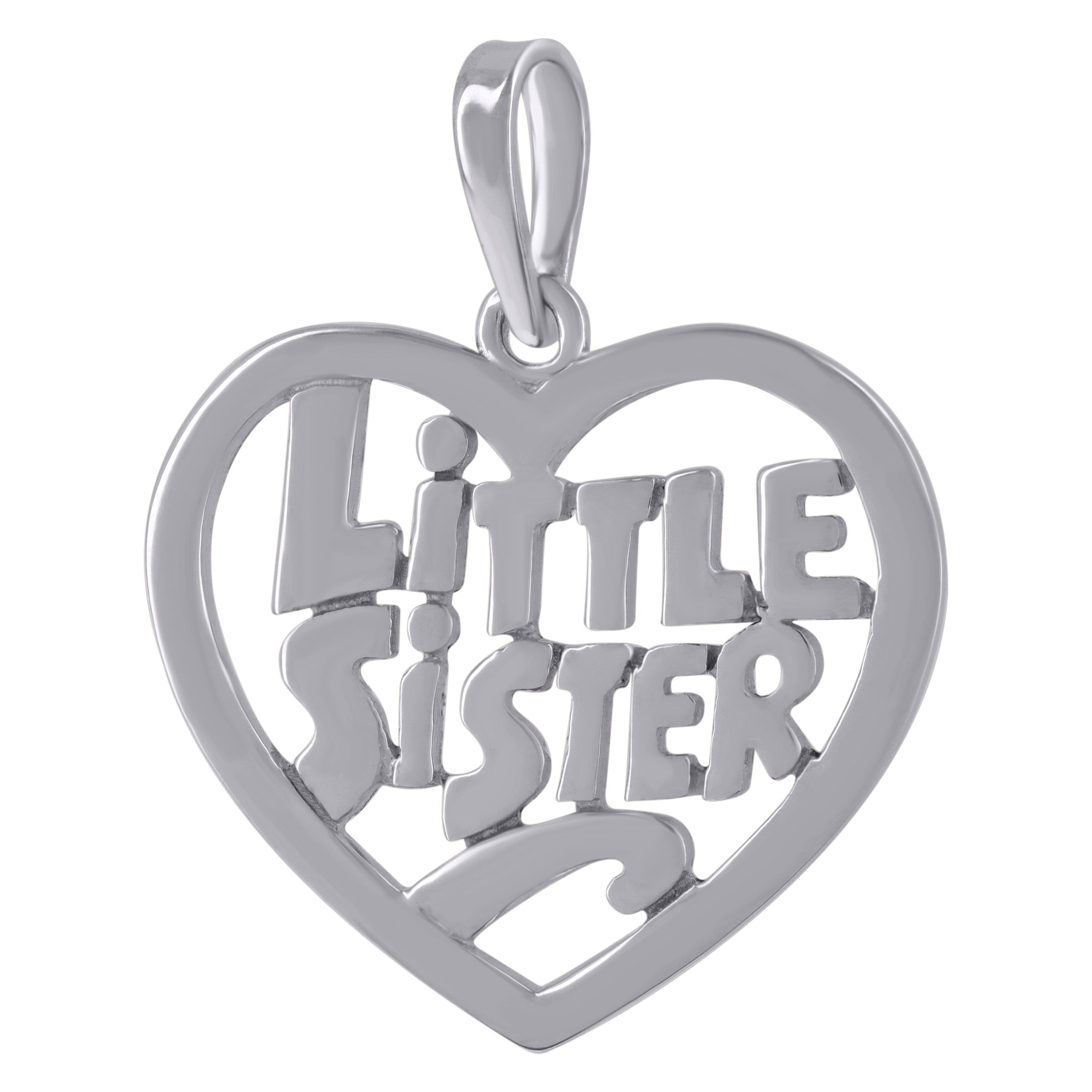 925 Sterling Silver Womens Fashion Little Sister Talking Charm Pendant