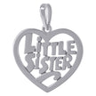 925 Sterling Silver Womens Fashion Little Sister Talking Charm Pendant
