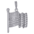 925 Sterling Silver Unisex Patriotic Us American Flag Charm Pendant