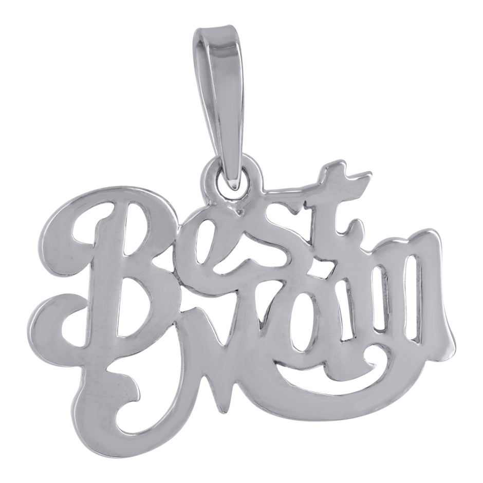 925 Sterling Silver Womens Fashion Best Mom Talking Charm Pendant