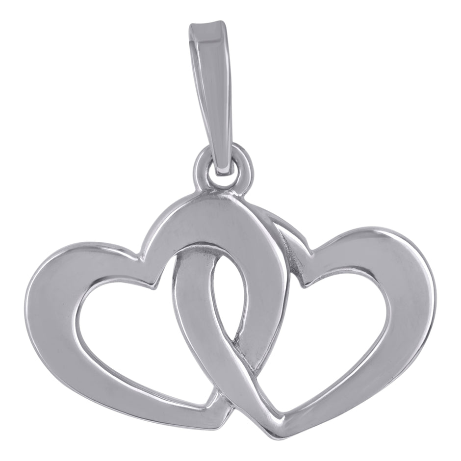 925 Sterling Silver Womens Intertwined Heart Charm Pendant