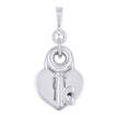 925 Sterling Silver Womens Key Heart Charm Pendant