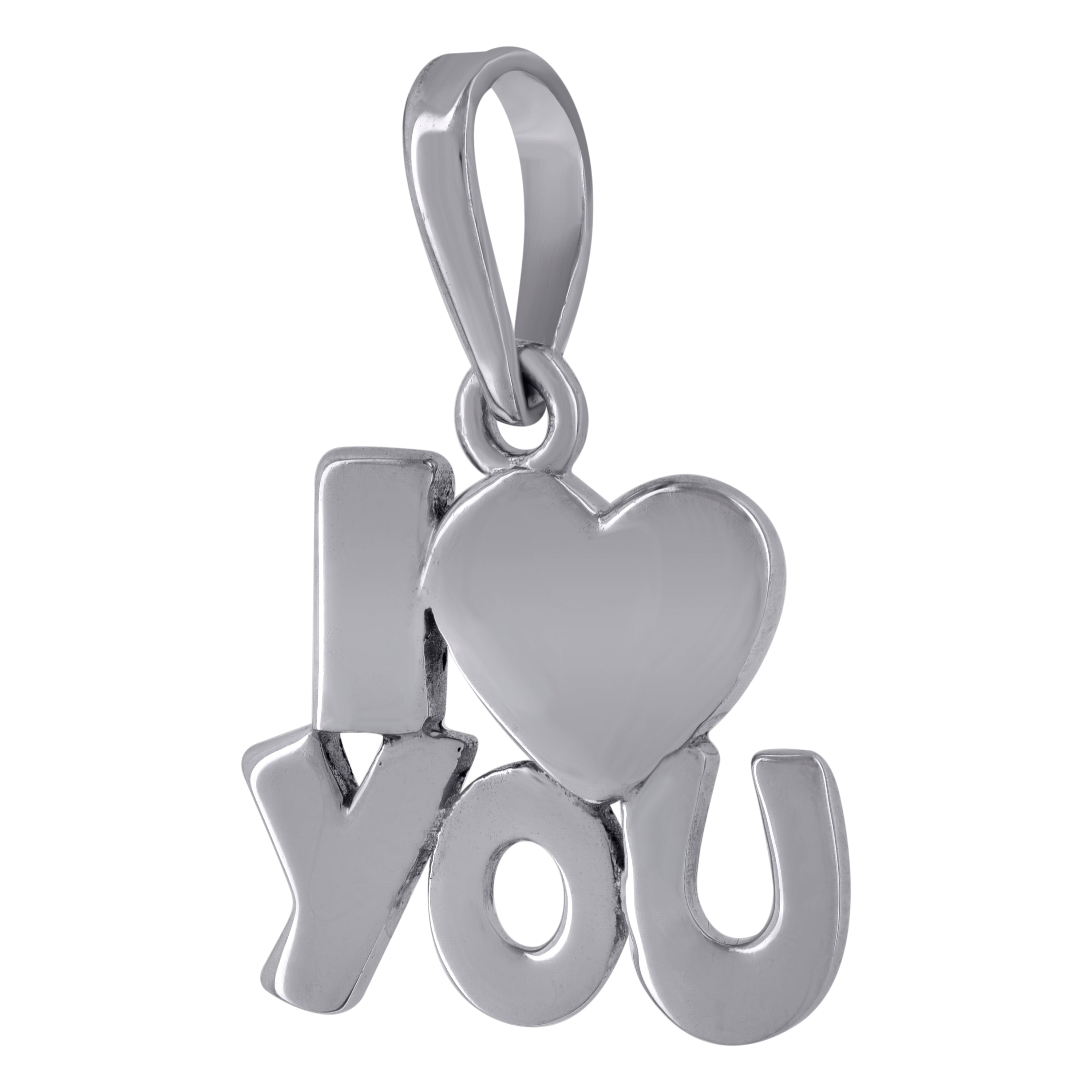 925 Sterling Silver Unisex I Love You Talking Charm Pendant