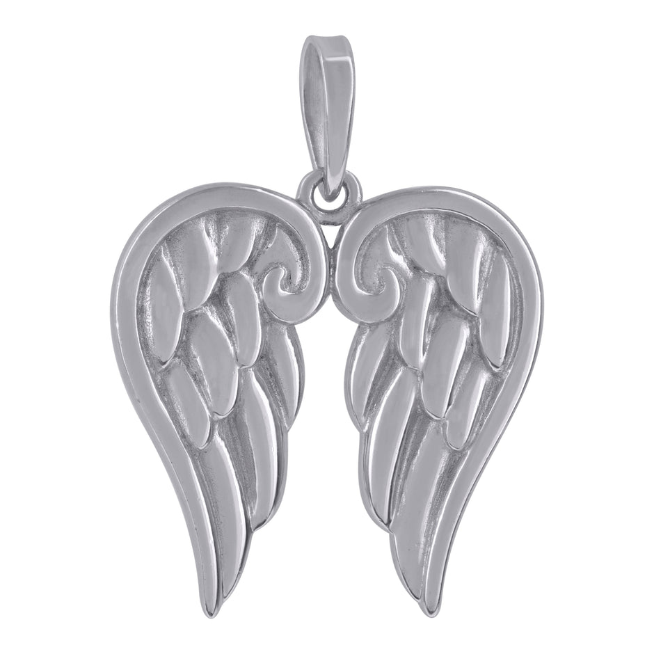 925 Sterling Silver Mens Angel Wings Charm Pendant