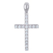 925 Sterling Silver Unisex Cubic-Zirconia Cross Religious Charm Pendant