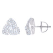 925 Sterling Silver Unisex Baguette Cubic-Zirconia Fashion Stud Earrings