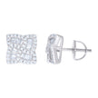 925 Sterling Silver Unisex Baguette Cubic-Zirconia Fashion Stud Earrings