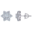 925 Sterling Silver Unisex Baguette Cubic-Zirconia Star Fashion Stud Earrings