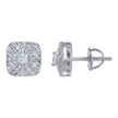 925 Sterling Silver Unisex Princess-Cut Cubic-Zirconia Square Fashion Stud Earrings