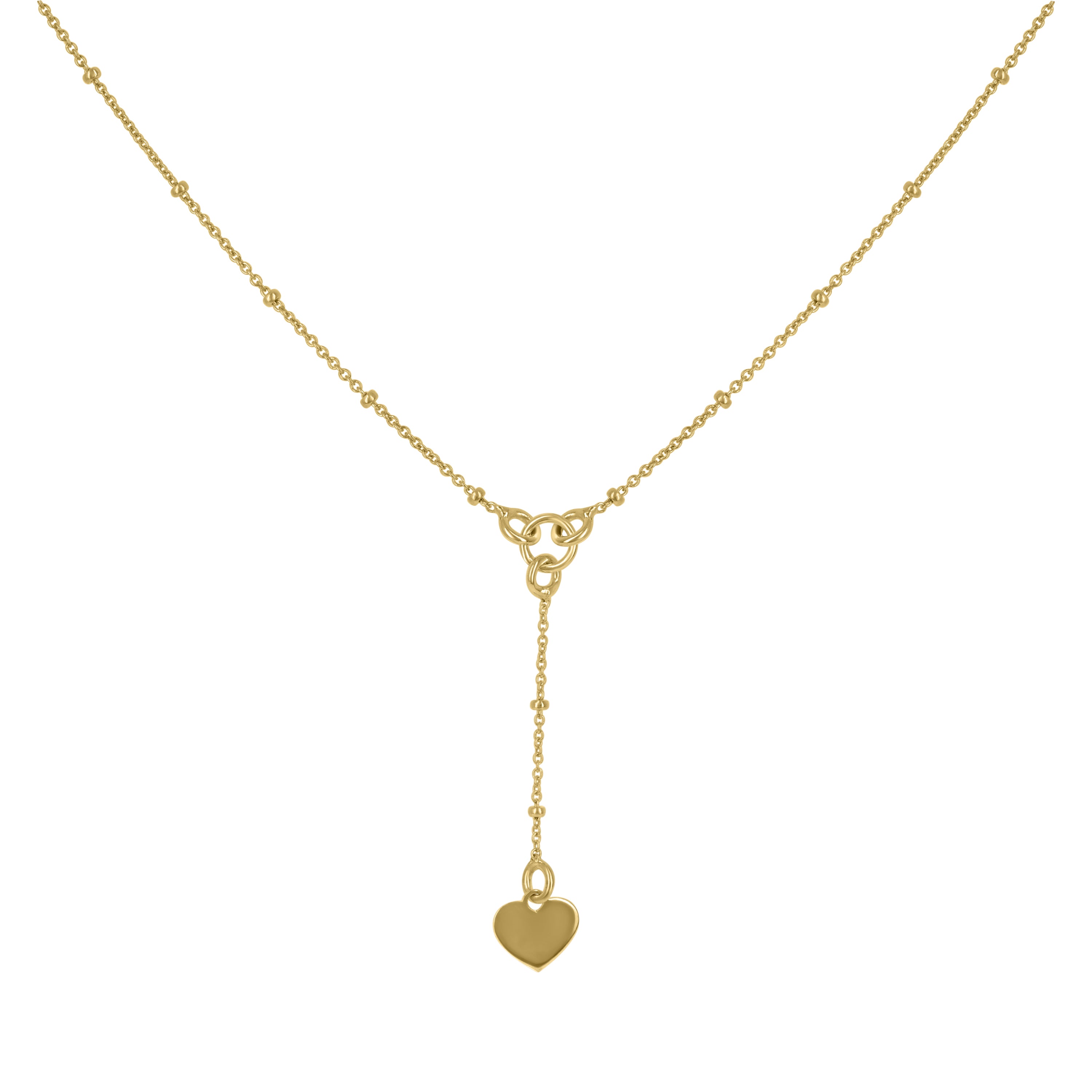 14Kt Yellow Gold Womens Heart Necklace 17.5 Inches