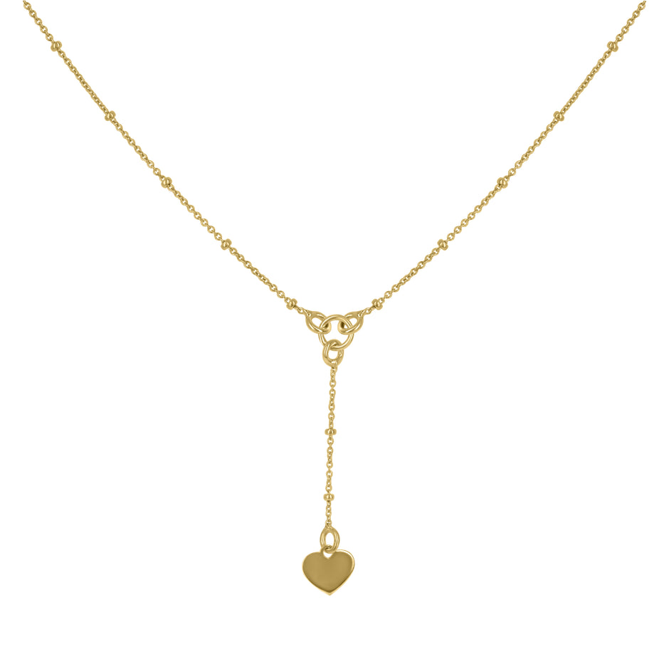 14Kt Yellow Gold Womens Heart Necklace 17.5 Inches