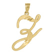 10kt Yellow Gold Unisex Letter Z Alphabet Initials Charm Pendant 