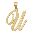 10Kt Yellow Gold Unisex Initial Alphabet U Charm Pendant