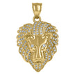 10kt Yellow Gold Mens Cubic-Zirconia Leo/Lion Zodiac Sign/Wildlife Charm Pendant 