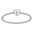 925 Sterling Silver Womens Heart Love Ring Size 5
