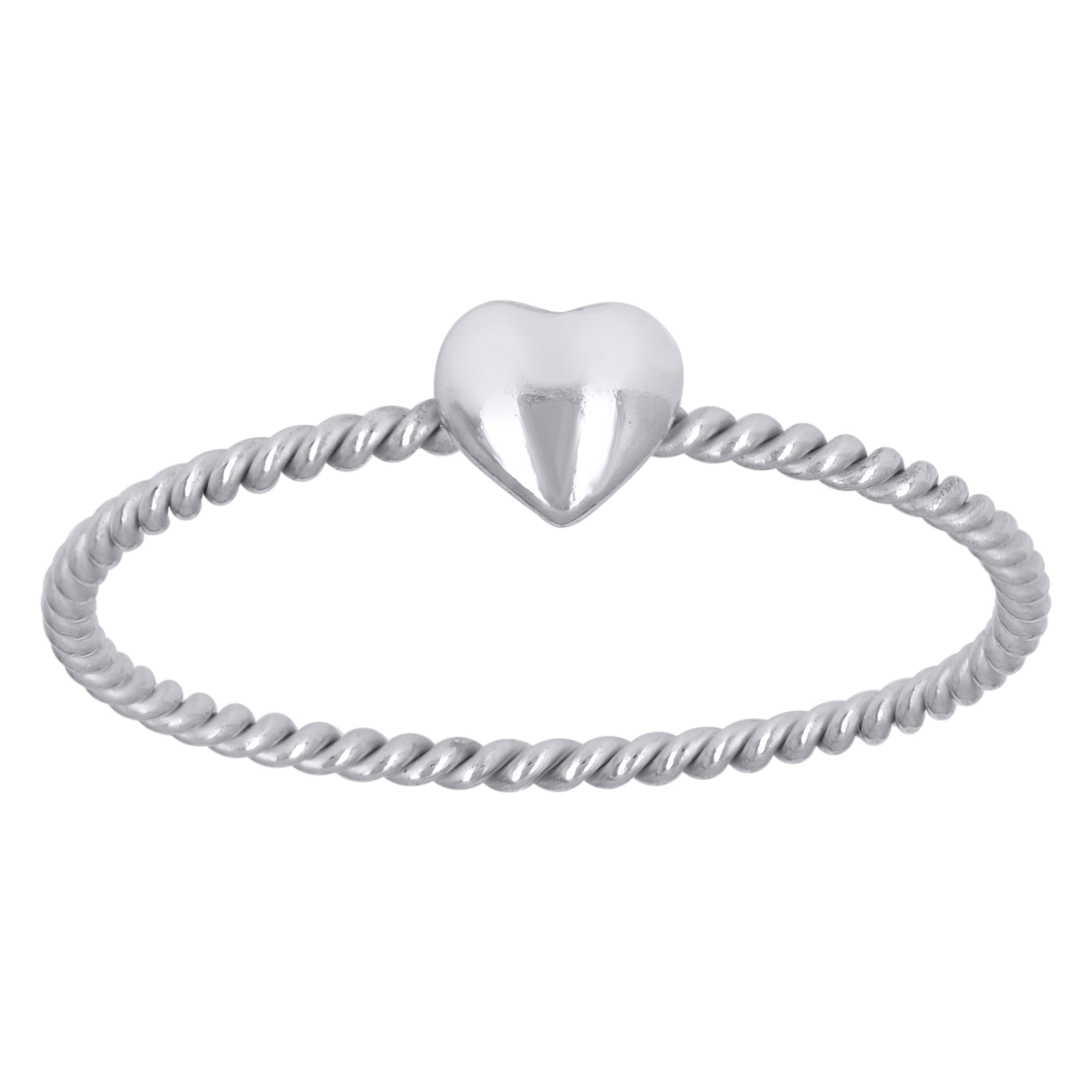 925 Sterling Silver Womens Heart Love Ring Size 7 - SLV-106999