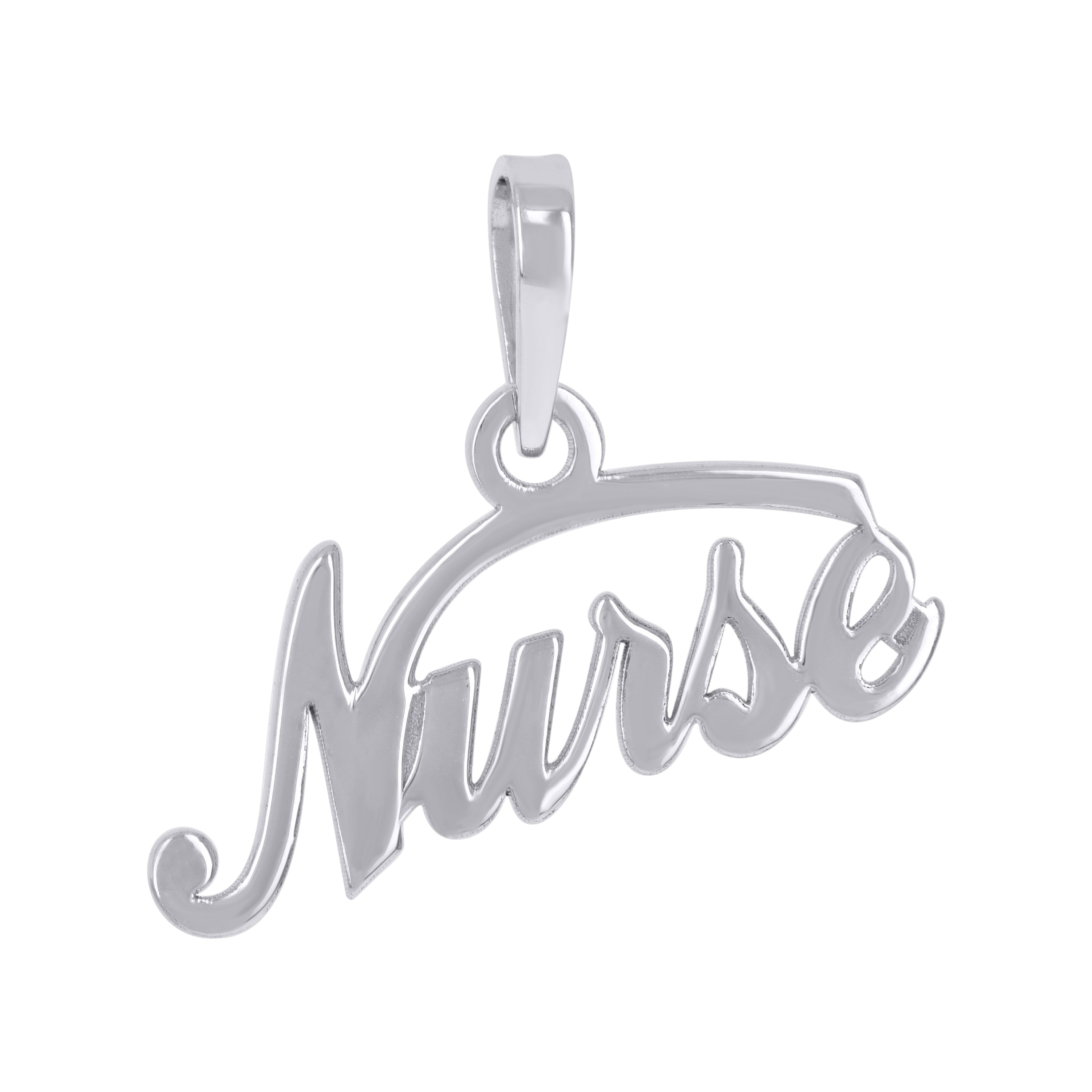 925 Sterling Silver Womens Nurse Symbols Occupation Charm Pendant
