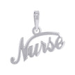 925 Sterling Silver Womens Nurse Symbols Occupation Charm Pendant