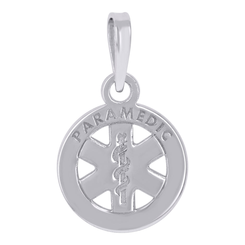 925 Sterling Silver Womens Para Medical Symbols Occupation Charm Pendant