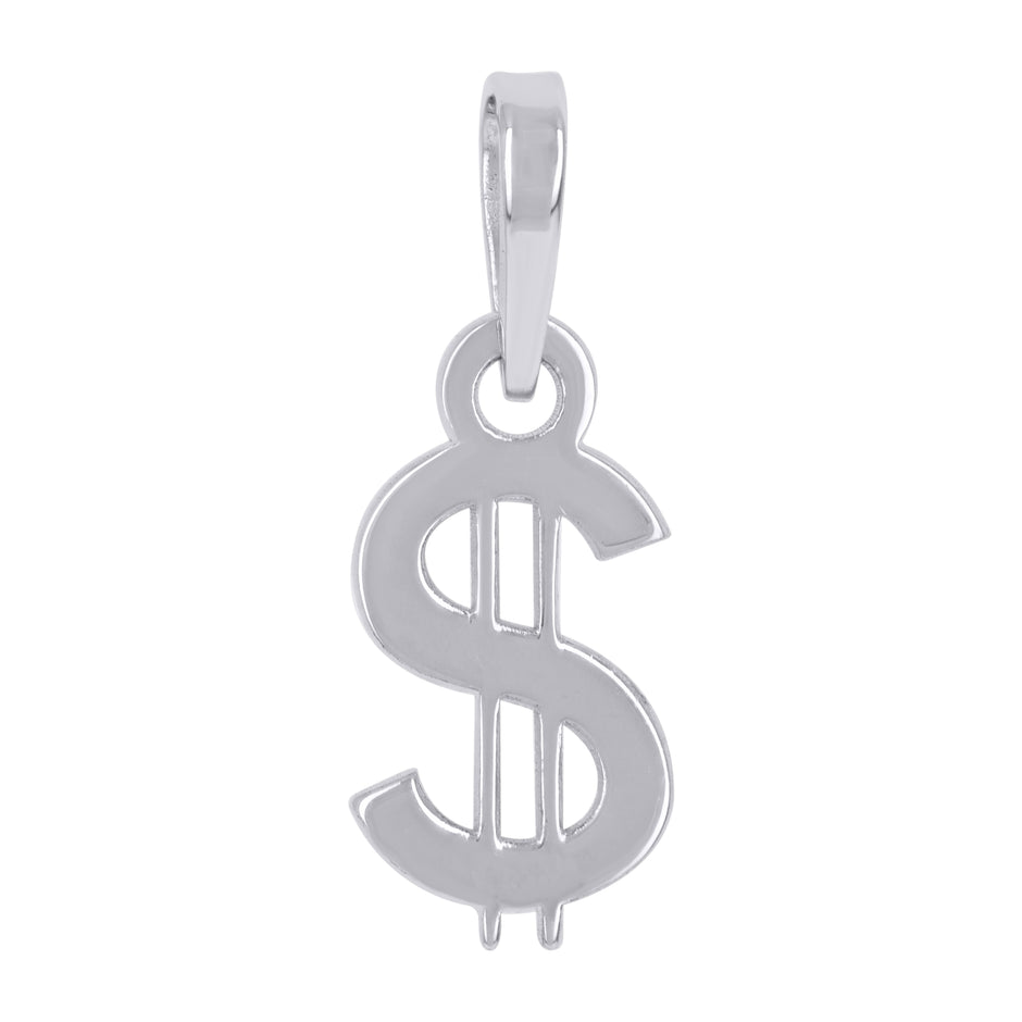 925 Sterling Silver Unisex Dollar Symbol Currency Fashion Charm Pendant