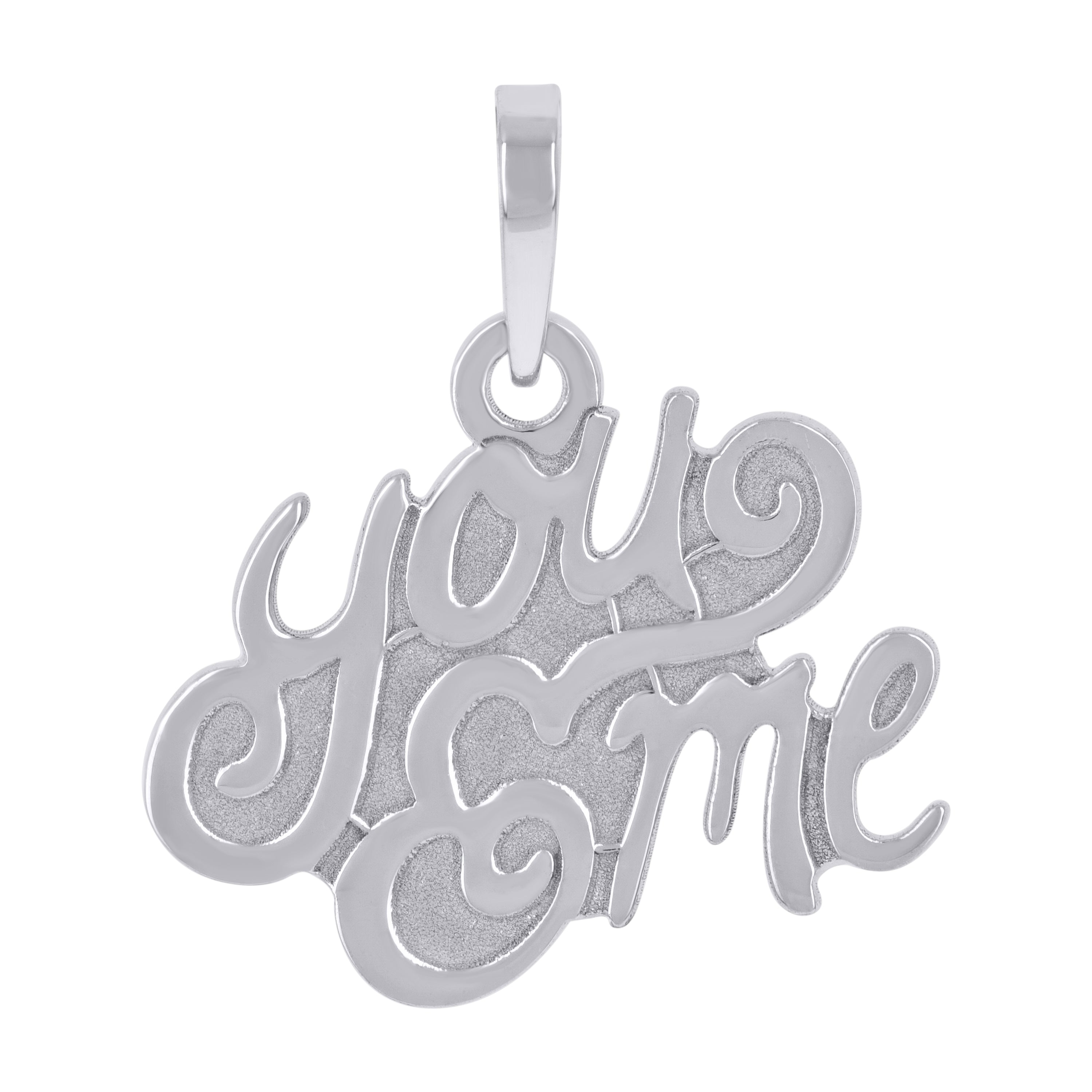 925 Sterling Silver Unisex You & Me Talking Charm Pendant