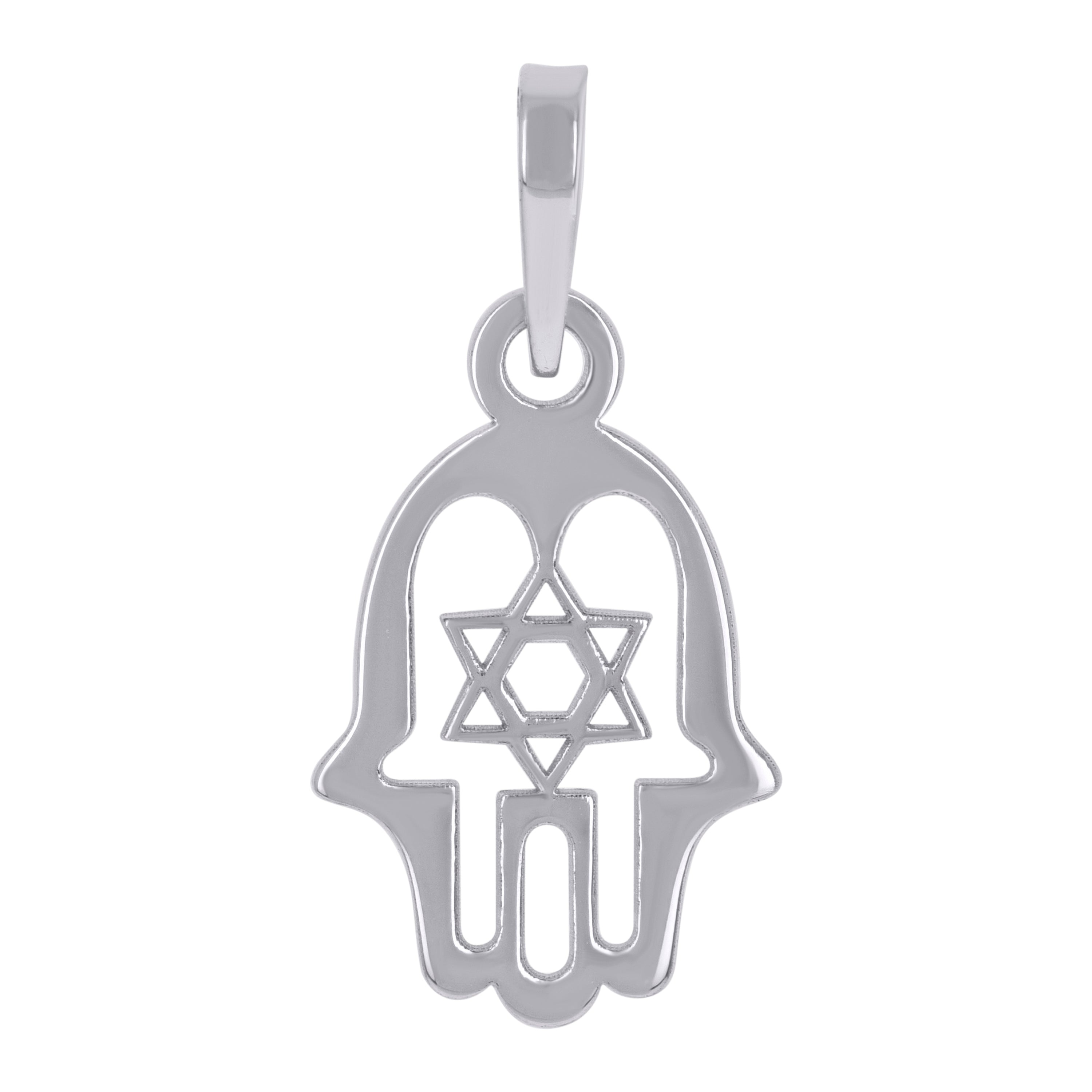 925 Sterling Silver Unisex Humsa Symbol Religious Charm Pendant