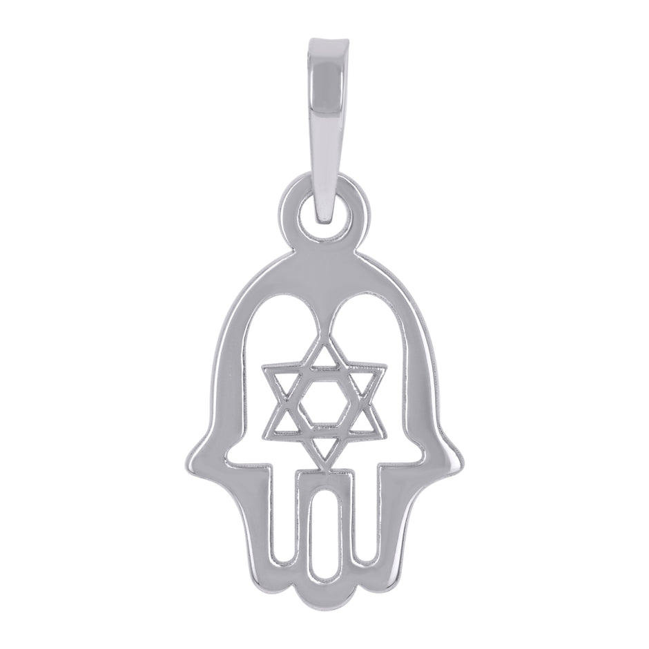 925 Sterling Silver Unisex Humsa Symbol Religious Charm Pendant