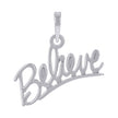 925 Sterling Silver Unisex Believe Talking Charm Pendant