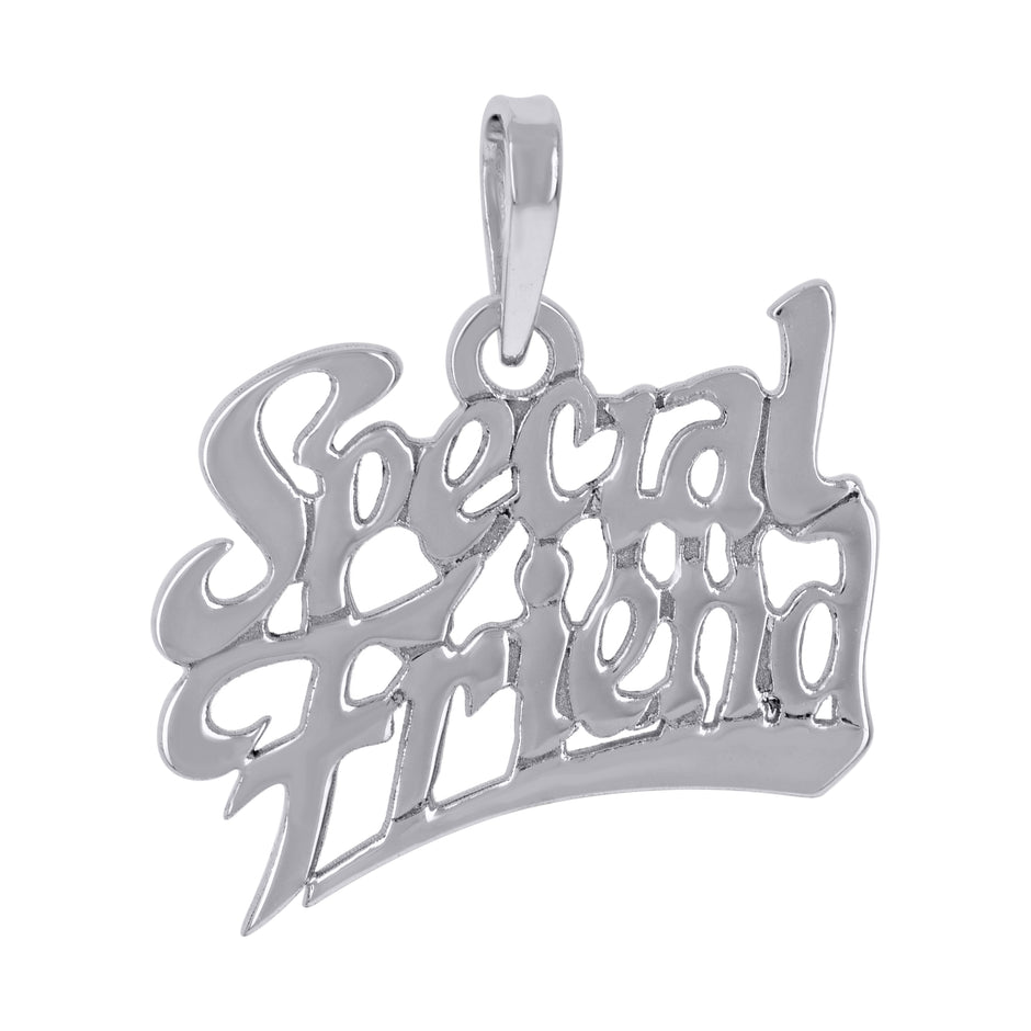 925 Sterling Silver Unisex Special Friend Talking Charm Pendant