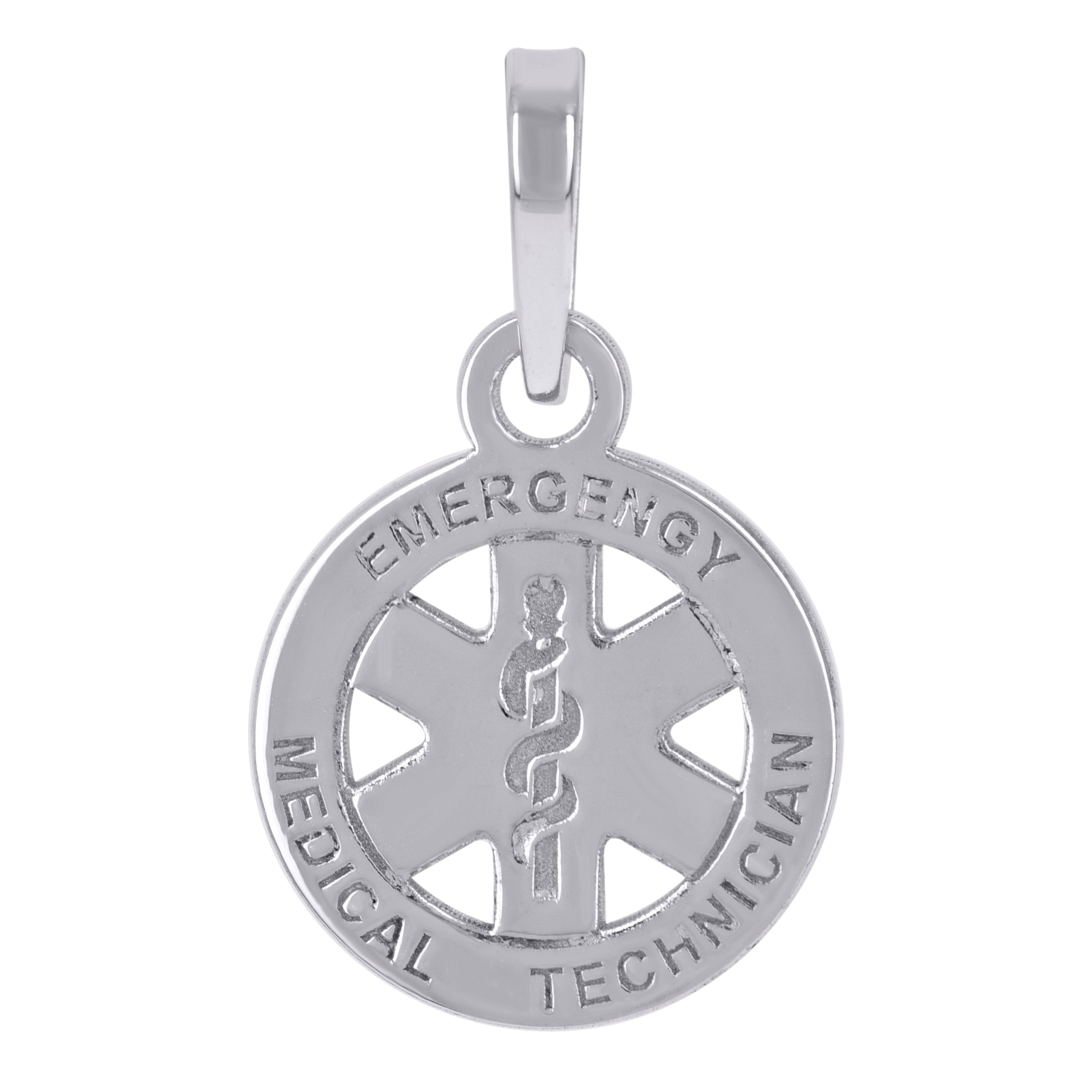 925 Sterling Silver Womens Emergency Medical Technician Symbols Occupation Charm Pendant