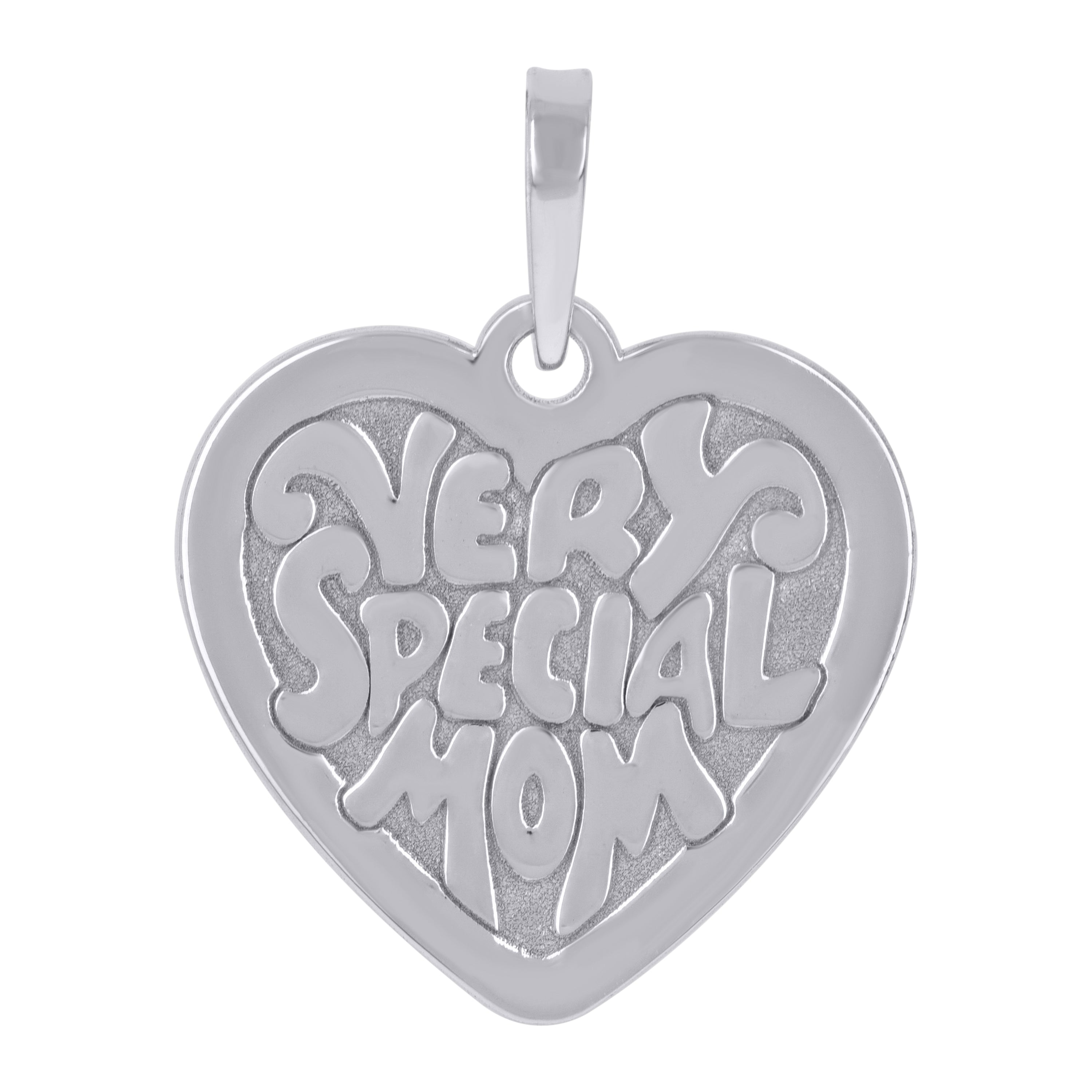 925 Sterling Silver Womens Very Special Mom Heart Charm Pendant
