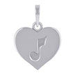 925 Sterling Silver Womens Treble Clef Music Note Heart Charm Pendant