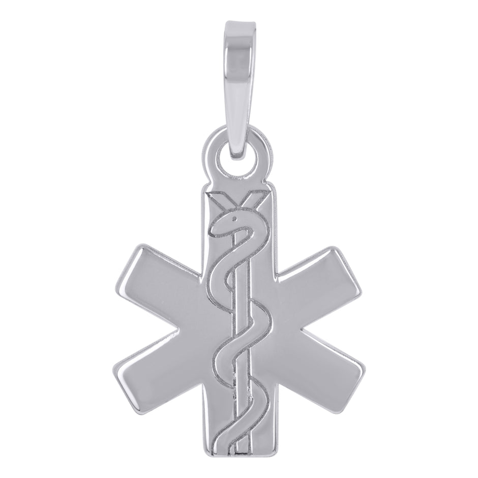 925 Sterling Silver Unisex Nurse Symbols Occupation Charm Pendant