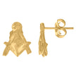 10kt Yellow Gold Mens Occupation Masonic Stud Earrings