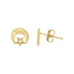 10kt Yellow Gold Mens Celestial Moon & Star Stud Earrings