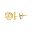 10kt Yellow Gold Mens Gambling Dice Stud Earrings