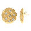 10kt Yellow Gold Mens Cubic-Zirconia Fashion Nugget Stud Earrings