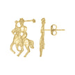 10kt Yellow Gold Mens Sports Polo Stud Earrings
