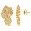 10kt Yellow Gold Mens Cubic-Zirconia Country Map Stud Earrings