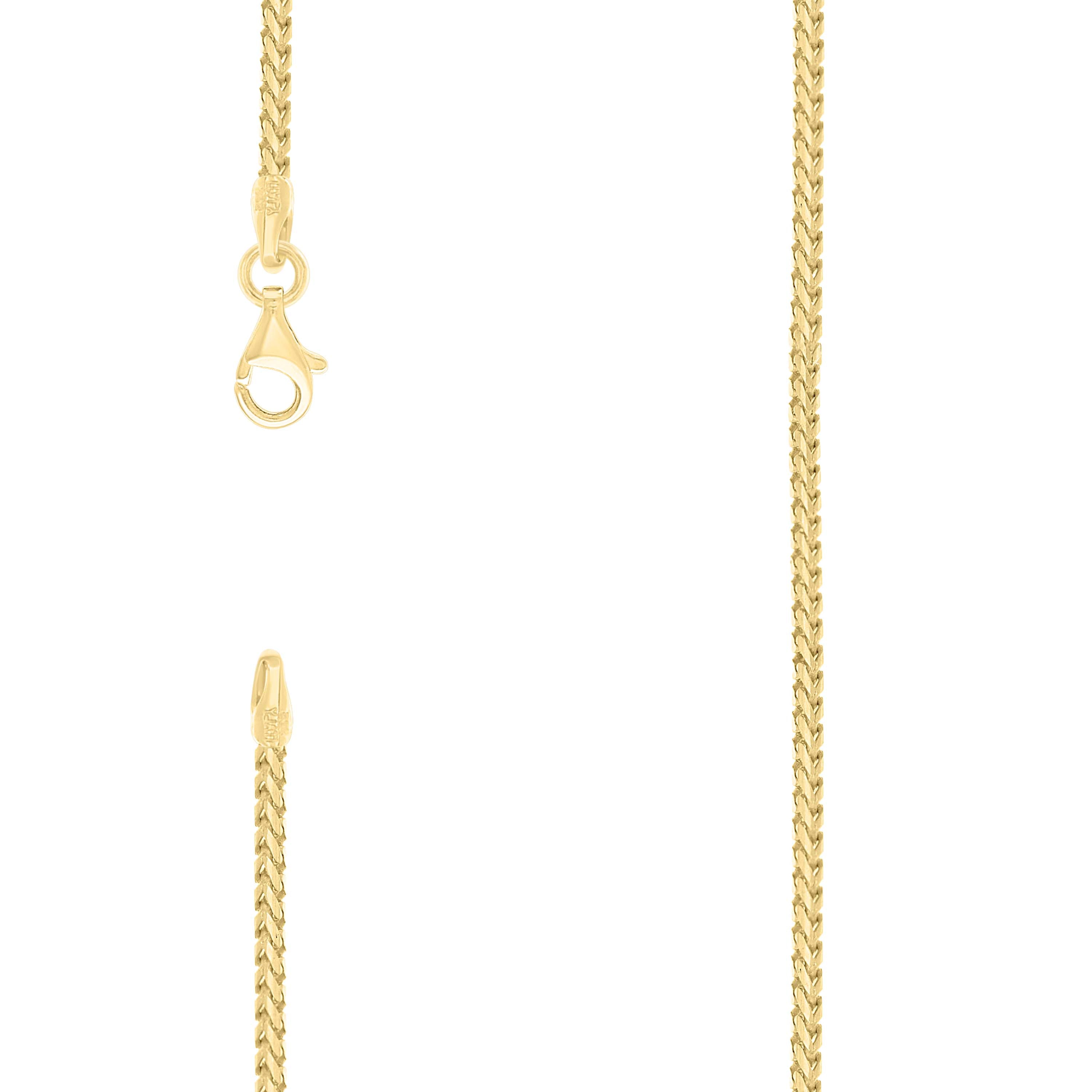925 Silver Solid Franco Chain Yellow 180 2mm-24 - SLV-121903