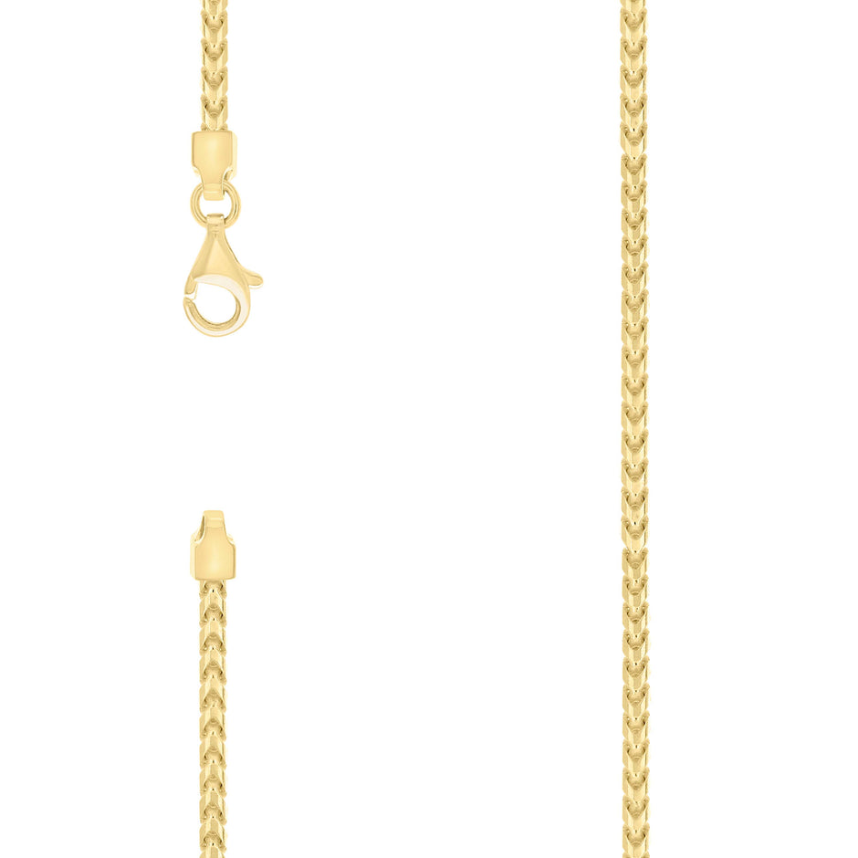 925 Silver Solid Franco Chain Yellow 300 3mm-22 - SLV-121918