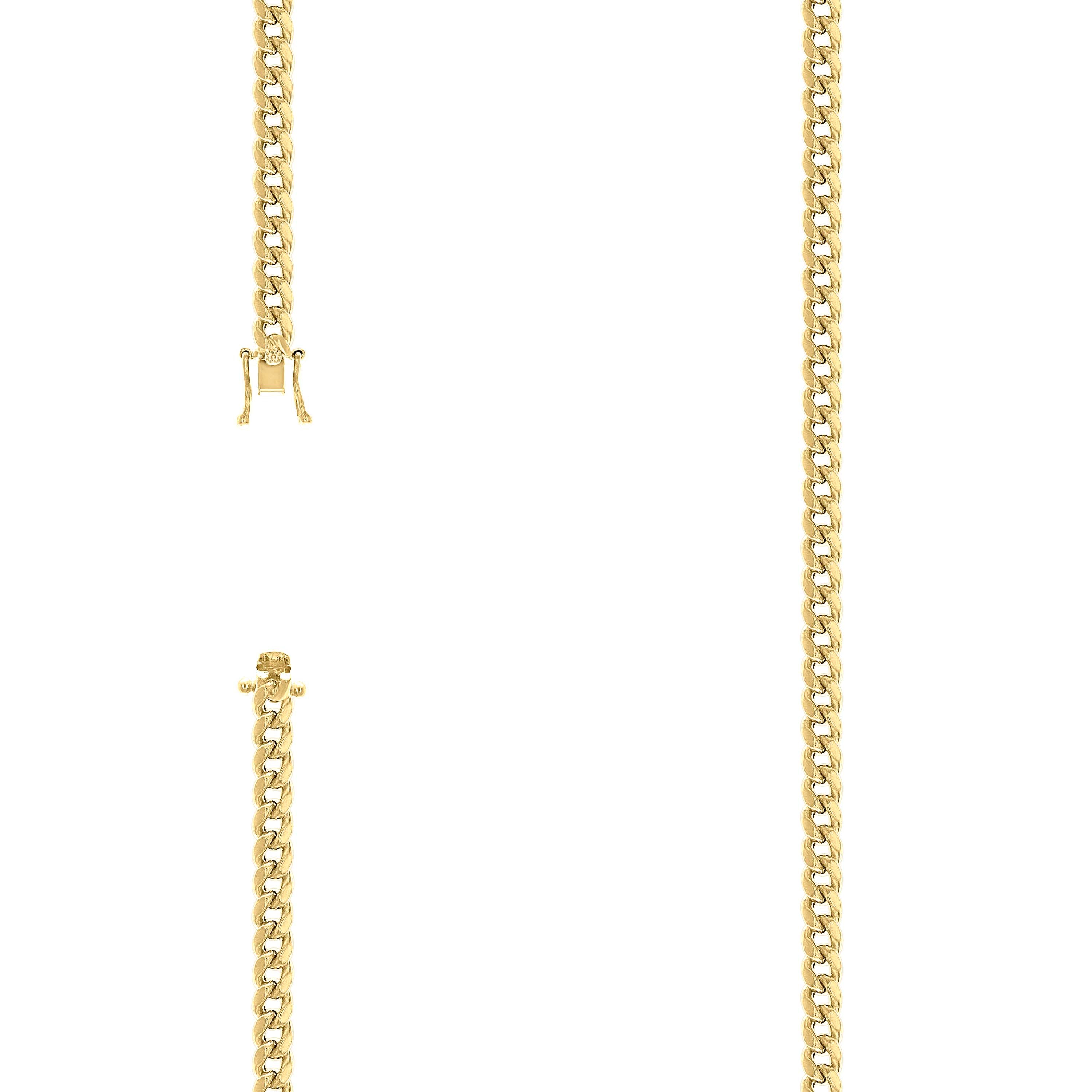 925 Sterling Silver Hollow Miami Cuban Chain Yellow 120 4.1mm-16