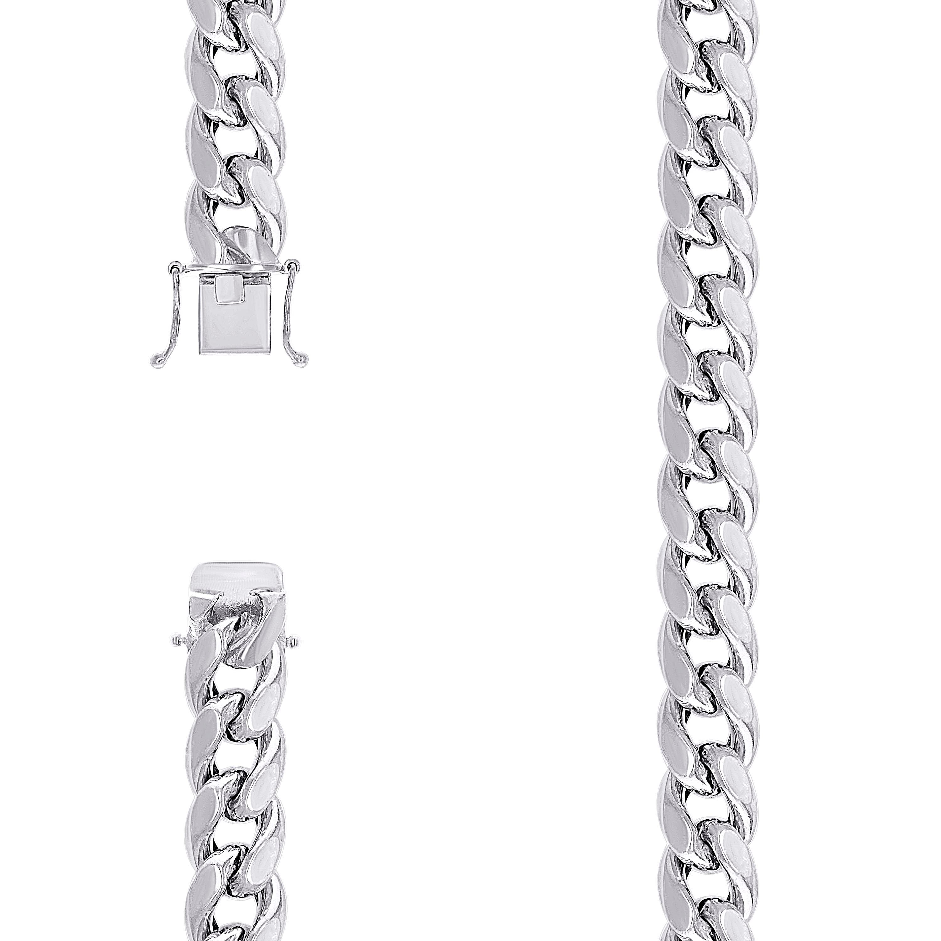 925 Sterling Silver Hollow Miami Cuban Chain Rhodium 350 12.5mm-9