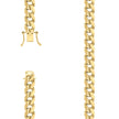 925 Sterling Silver Hollow Miami Cuban Chain Yellow 300 11mm-24